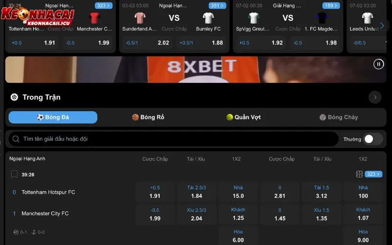 8XBet – Nhà Cái Cá Độ Bóng Đá Với Tỷ Lệ Cược Ổn Định 1 8XBet